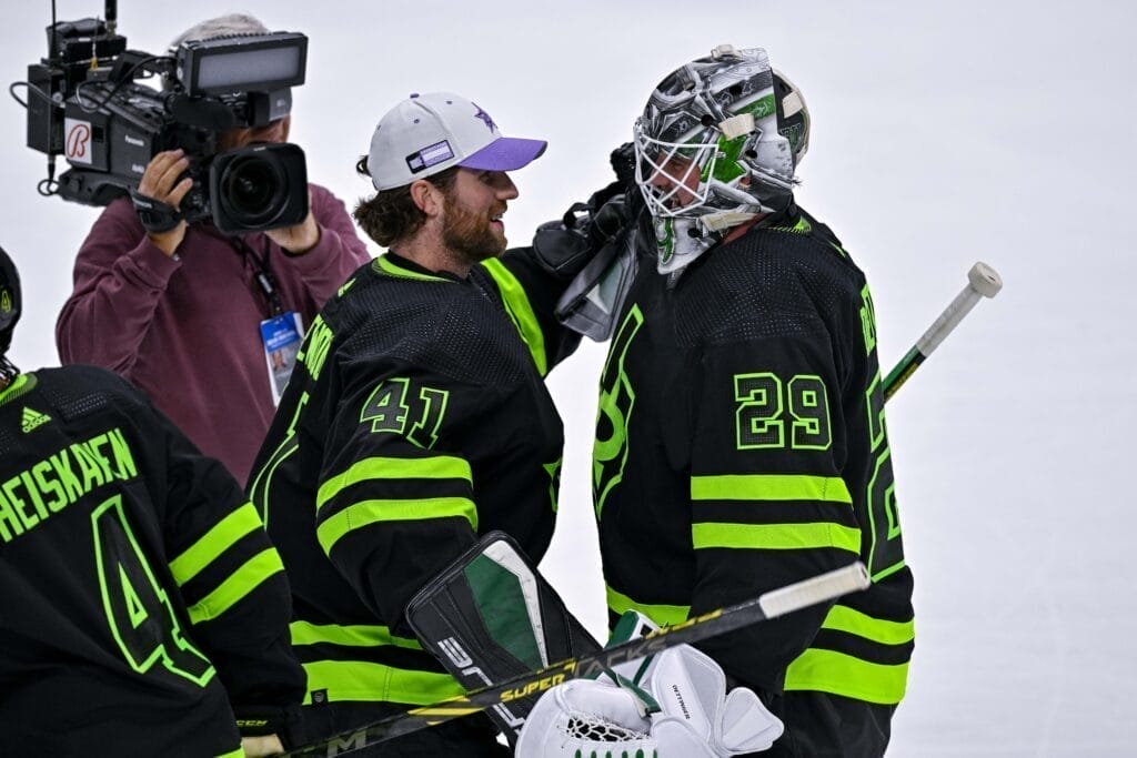 Dallas Stars goalie Jake Oettinger - Scott Wedgewood