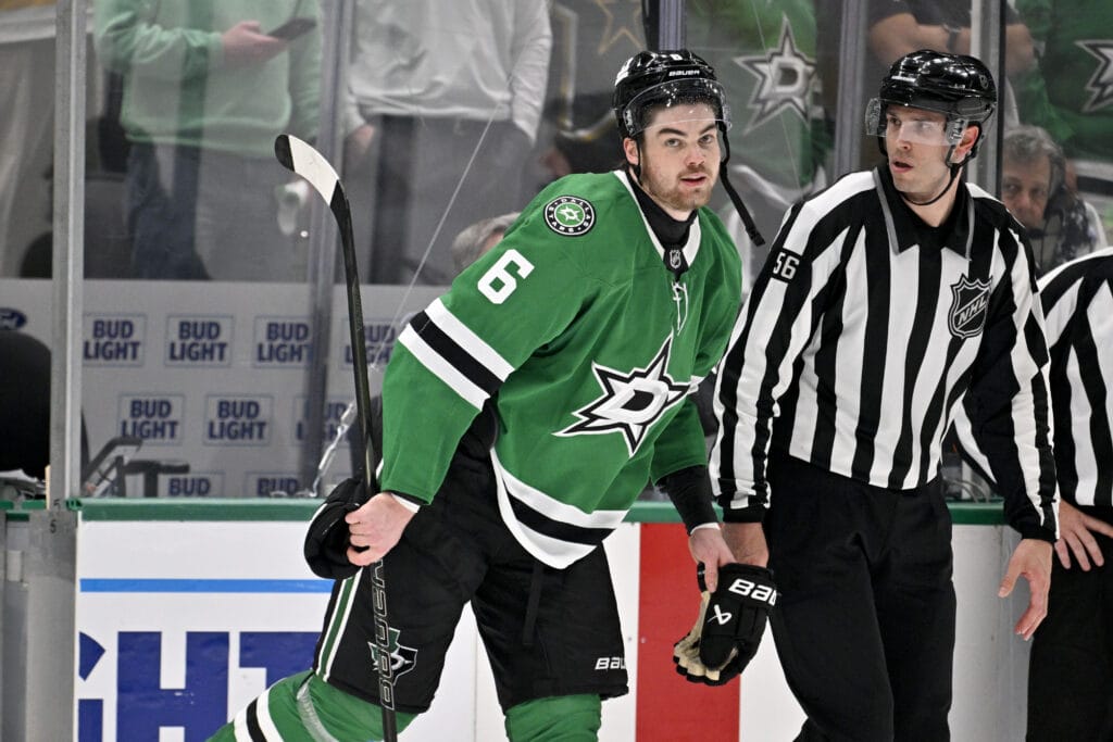 Dallas Stars defenseman Lian Bichsel Game 5 vs Colorado Avalanche