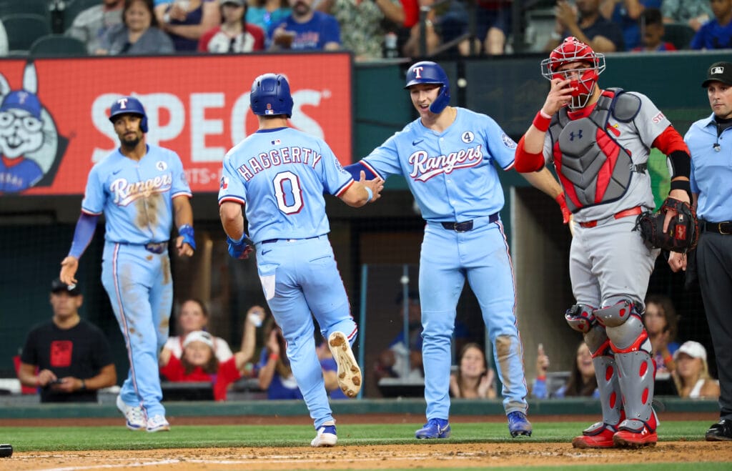 Texas Rangers Sam Haggerty offense