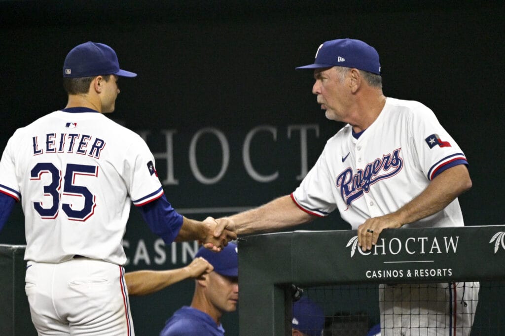 Texas Rangers Jack Leiter Bruce Bochy