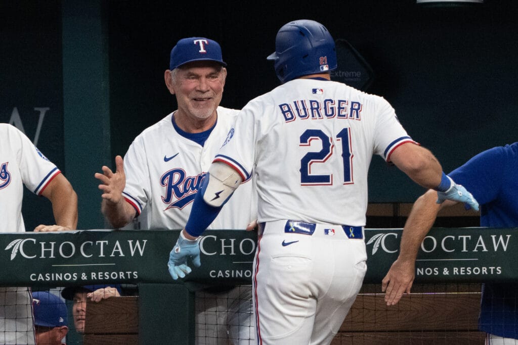 Texas Rangers Jake Burger Bruce Bochy