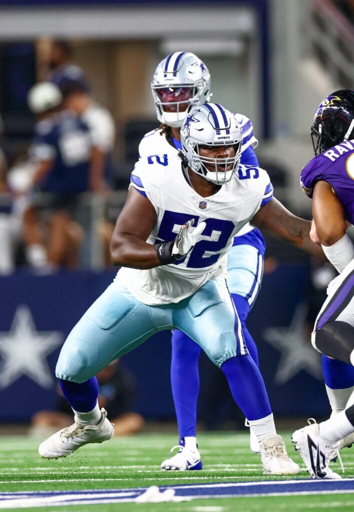 Dallas Cowboys LG Tyler Booker joins WR CeeDee Lamb on sideline for 3-4 wks with high ankle sprain