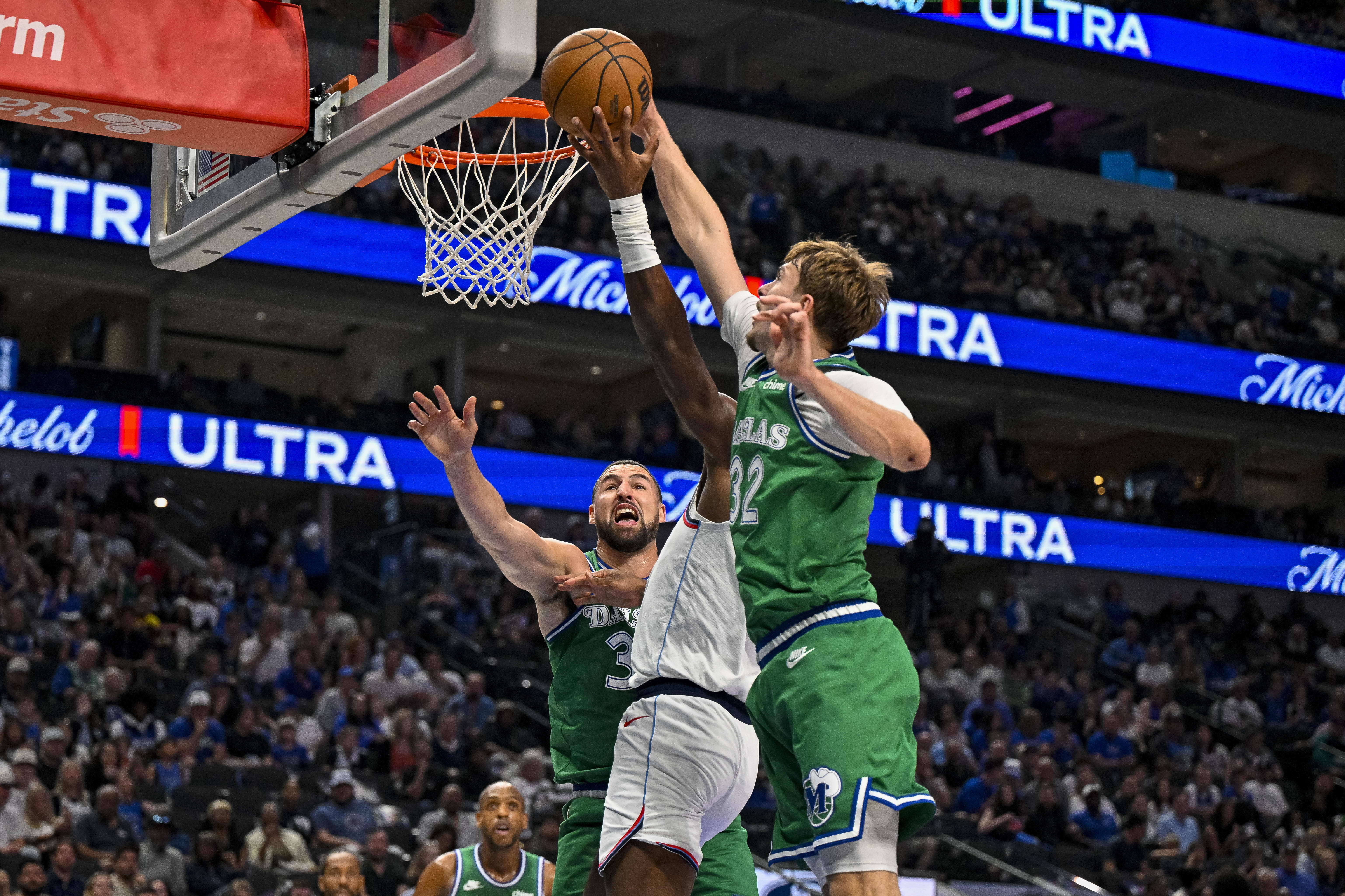 Cooper Flagg blocking a shot