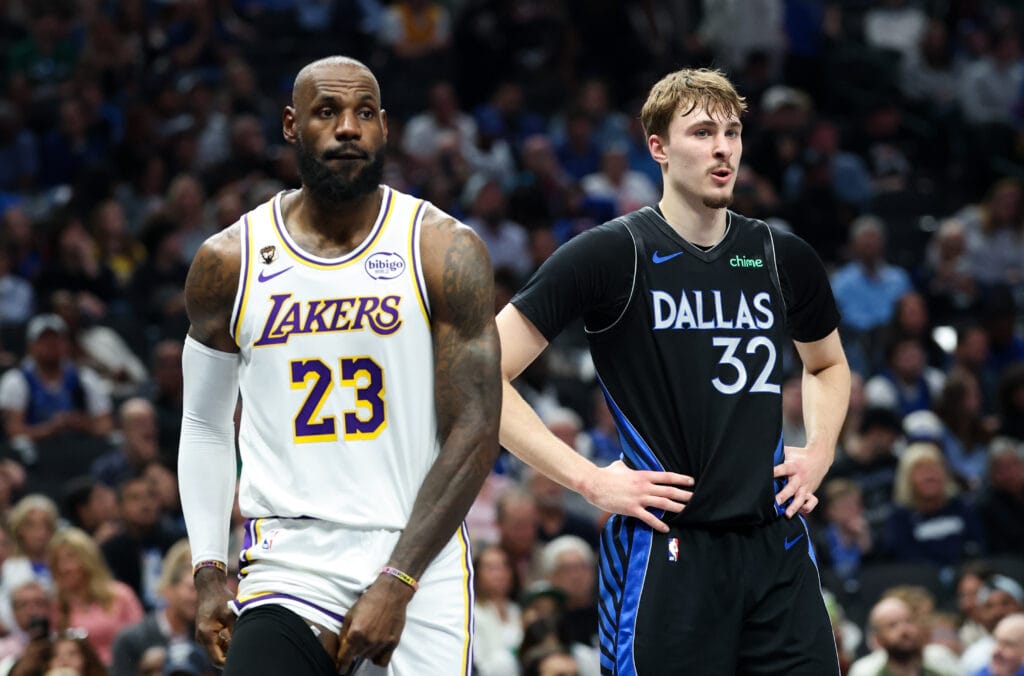 LeBron James and Cooper Flagg