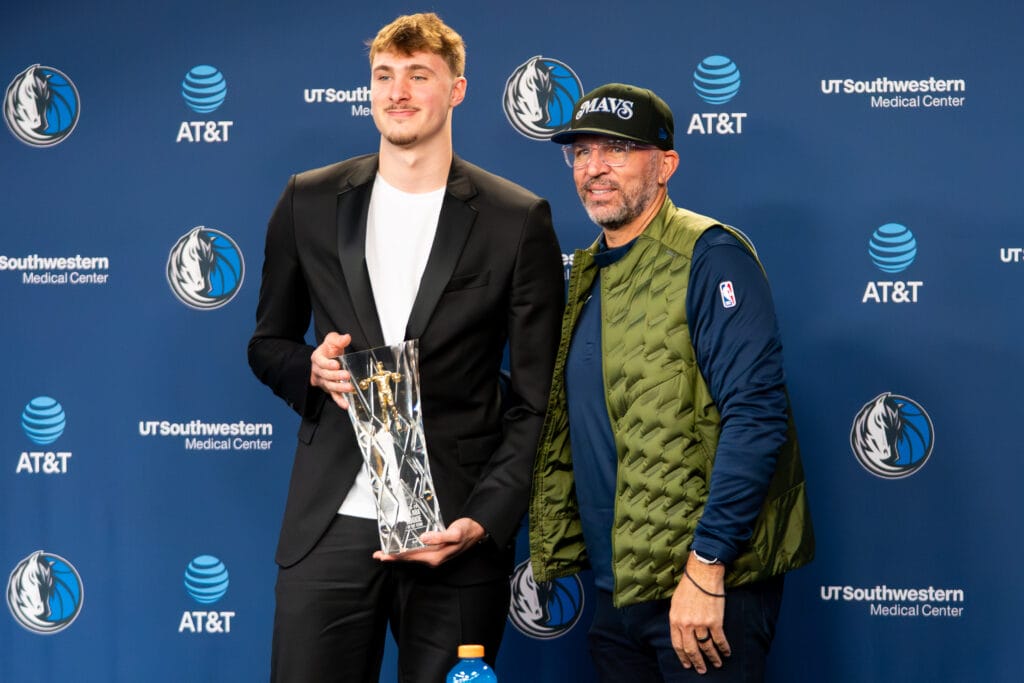 Mavericks' Cooper Flagg and Jason Kidd