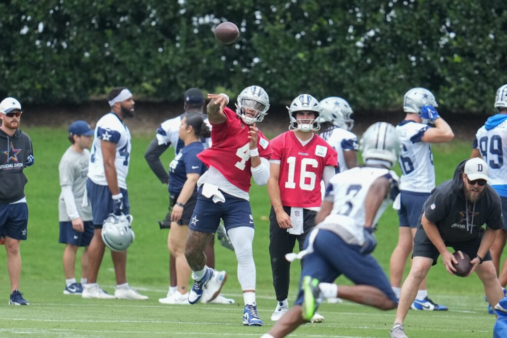 QB Dak Prescott limited in Dallas Cowboys minicamp with fluid on his knee, per source