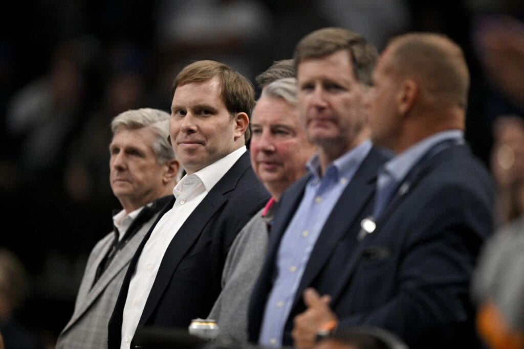 Dallas Mavericks governor Patrick Dumont and CEO Rick Welts.