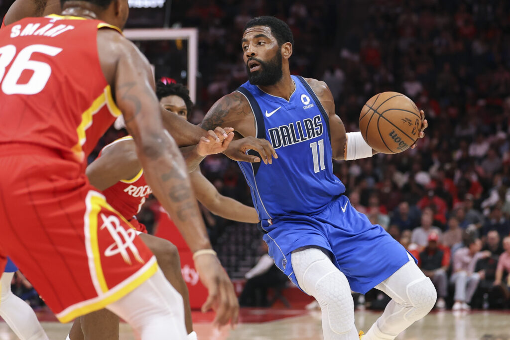 Mavericks’ Kyrie Irving returns after 597 days, but Rockets steal the show