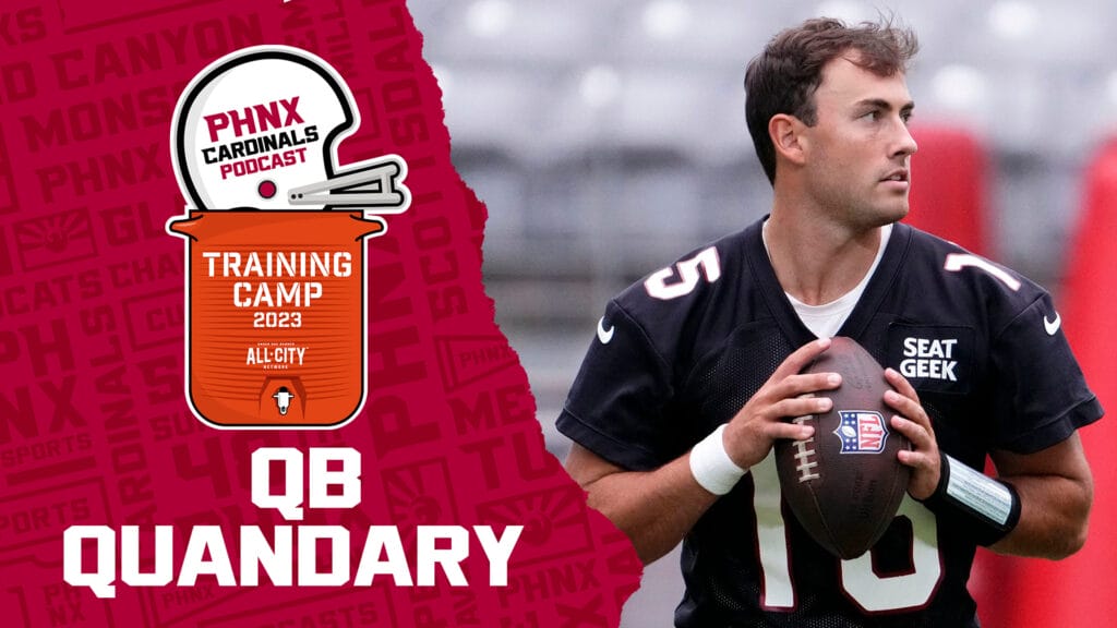 Is Colt McCoy or Clayton Tune winning the QB arms race for the Cardinals during training camp 2023?