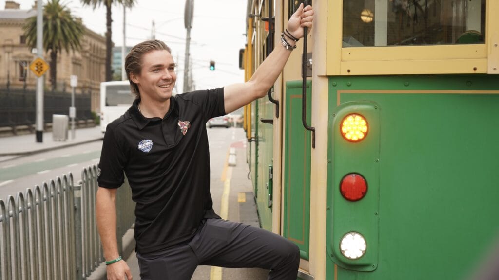 Clayton Keller promotes the NHL Global Series in Melbourne, Australia.