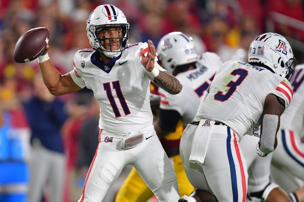 Noah Fifita is completing more than 70 percent of his passes in the past three games. (Gary A. Vasquez-USA TODAY Sports