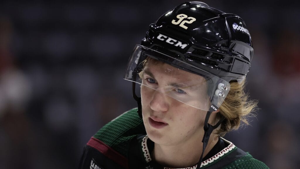 Coyotes forward Logan Cooley will face the Blackhawks' Connor Bedard for the first time on Monday.