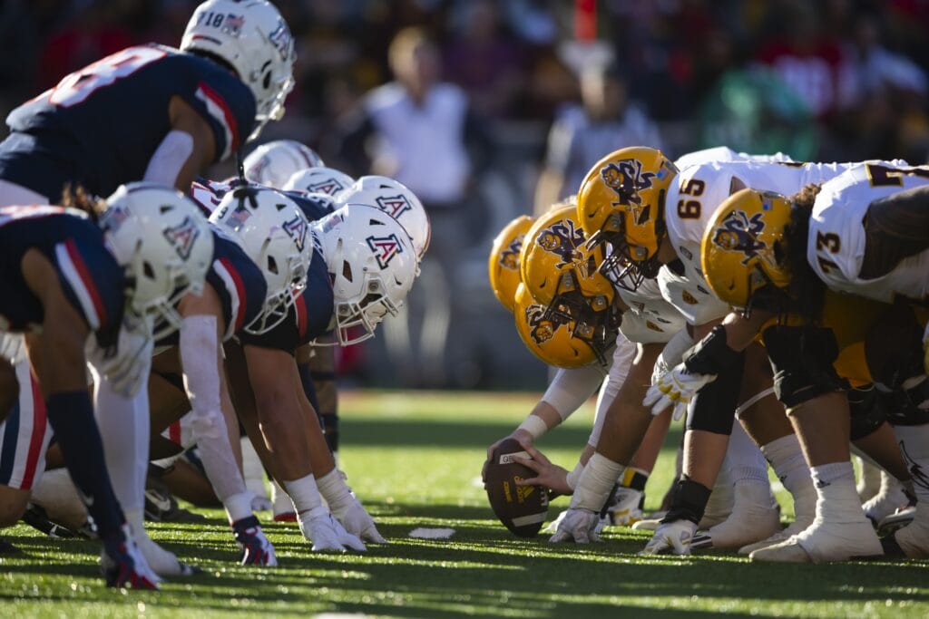 Arizona and Arizona State are getting ready to battle again this Saturday in Tempe for the Territorial Cup. (Mark J. Rebilas-USA TODAY Sports)