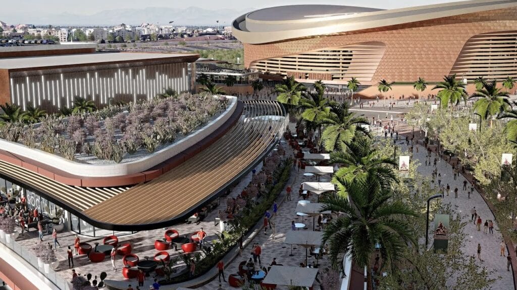 A rendering of the Coyotes arena plans.