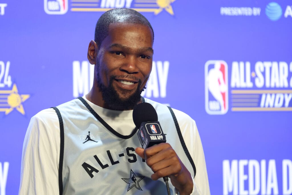 At 2024 NBA All-Star Weekend in Indianapolis, Kevin Durant spoke on his legacy and his friendship with Phoenix Suns star Devin Booker