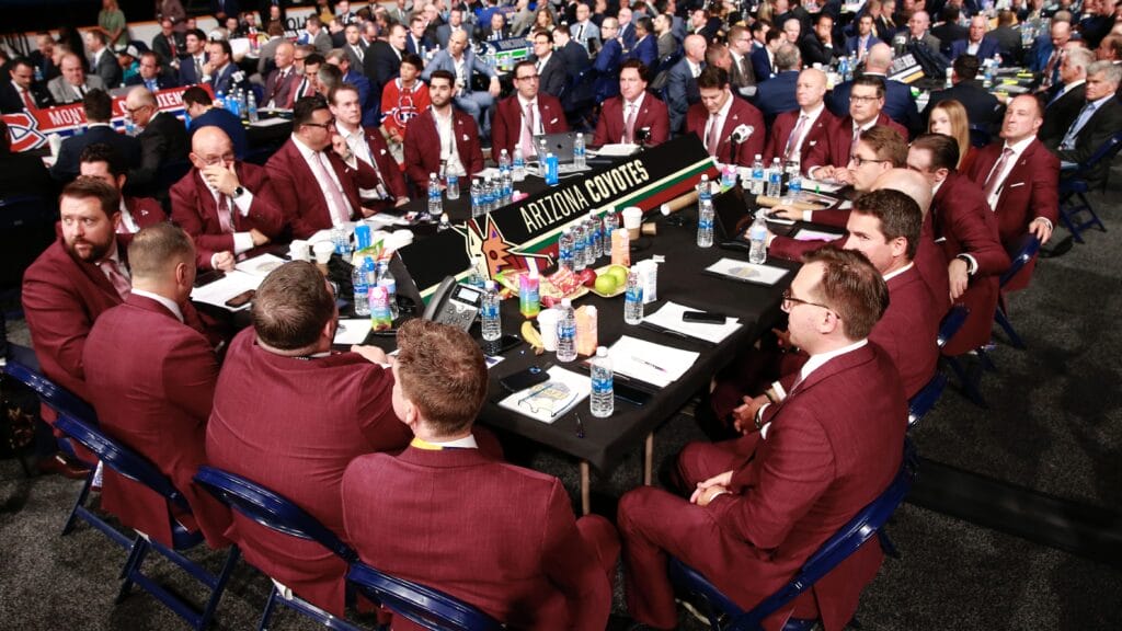 The Coyotes management and amateur scouting staffs at the 2023 NHL Draft