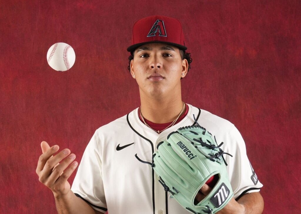 Diamondbacks Cristian Mena during photo day at Salt River Fields at Talking Stick on Feb. 21, 2024.