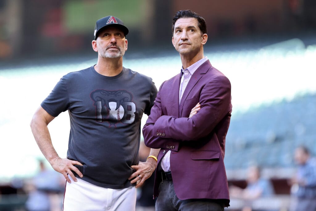 Diamondbacks manager Torey Lovullo and Diamondbacks general manager Mike Hazen