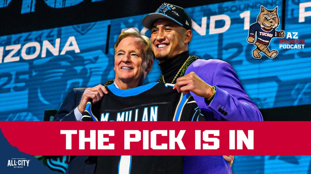 Arizona Wildcats wide receiver and program legend Tetairoa McMillan was selected with the 8th overall pick in the NFL draft by the Carolina Panthers