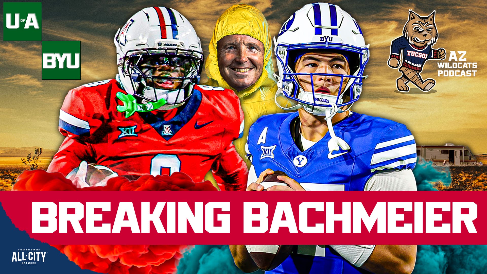 BYU freshman QB Bear Bachmeier has impressed in his first 5 games as lead signal caller. Bachmeier has been doing it with his feet, and his arm. Chase Roberts has helped Bachmeier get used to Big 12 football. LJ Martin and the BYU running game has been a massive part of their early success. Kalani Sitake has started 5-0 for back to back seasons now. Will that unbeaten streak continue in Tucson? Or will this stout Arizona defensive front and secondary make Bachmeier’s first Big 12 challenge a living nightmare? PLUS! Arizona WBB head coach Becky Burke joins the show LIVE with some pre-season thoughts on her squad. Join Damon Fairall and Kevin Thomas on the AZ Wildcats Podcast!