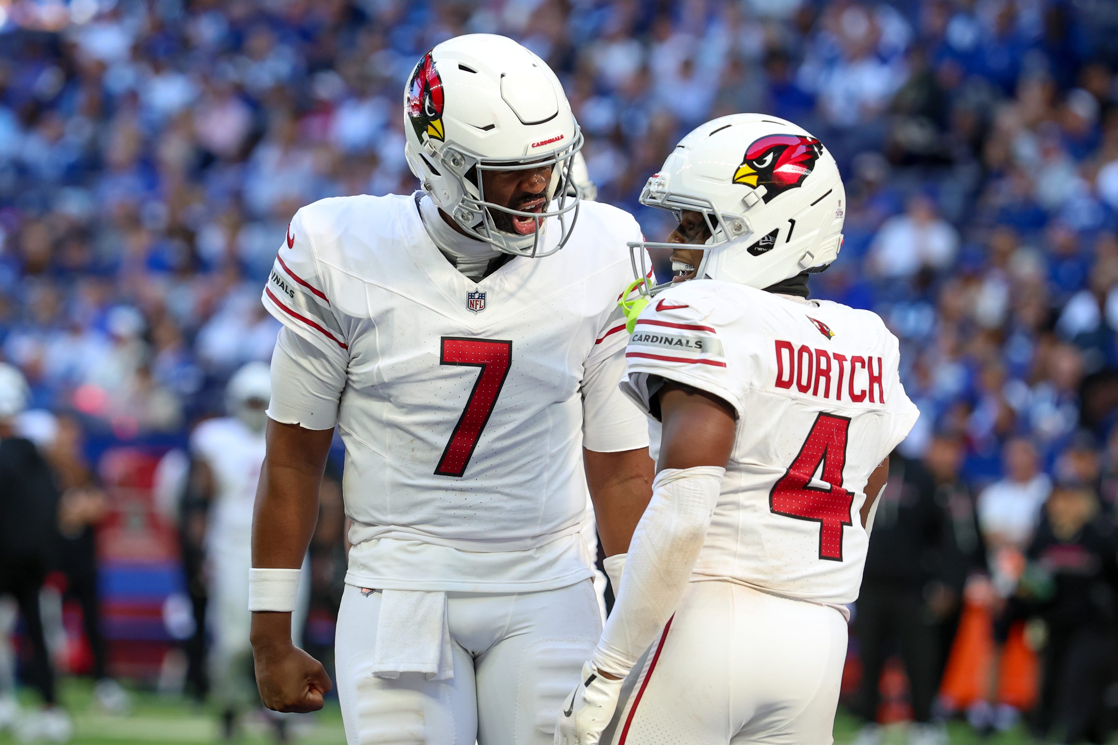 Arizona Cardinals QB Jacoby Brissett and WR Greg Dortch