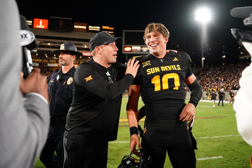 Sam Leavitt and the Sun Devils have a tough road against Houston with Jordyn Tyson out.