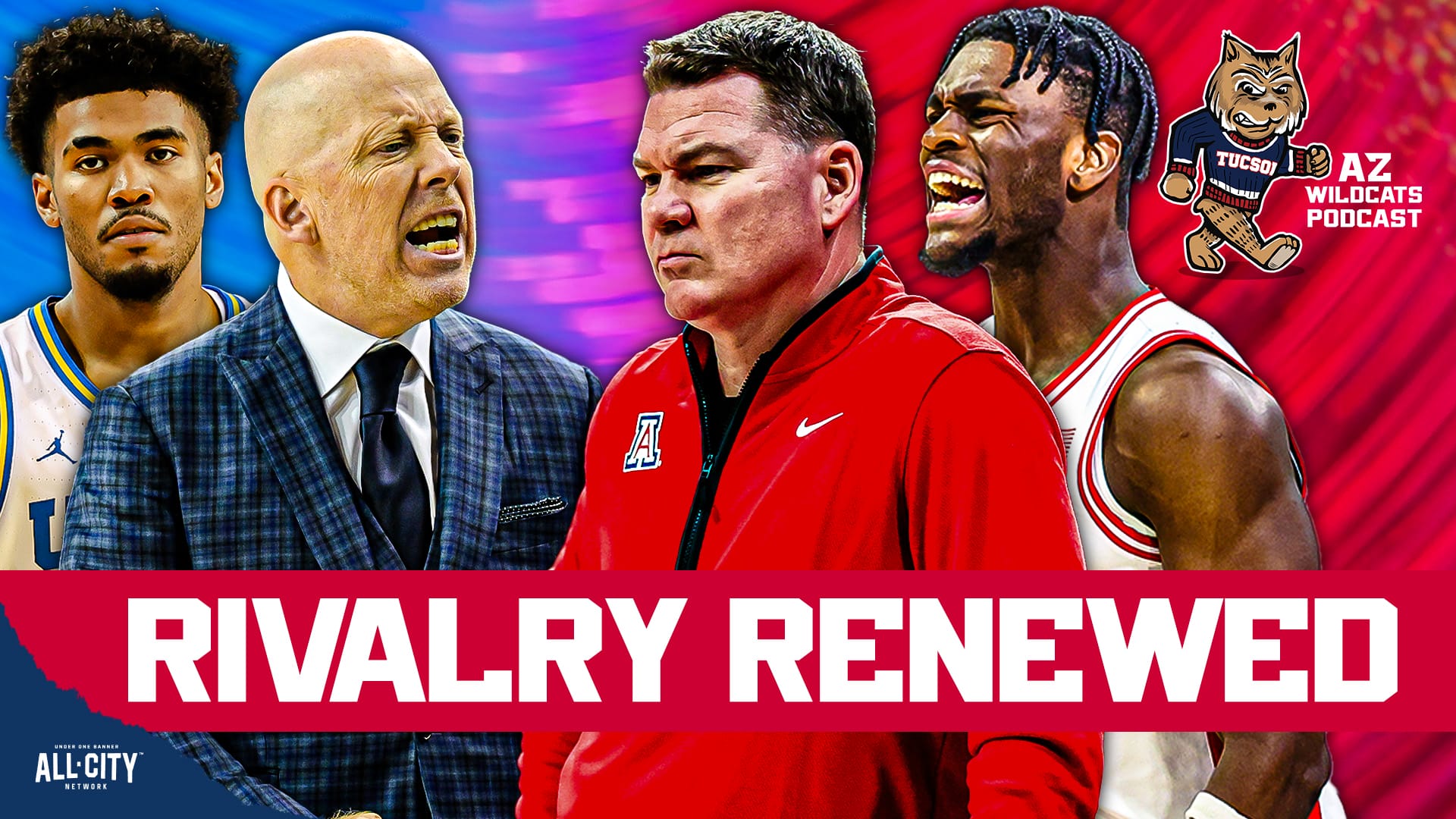 The number 5 ranked Arizona Wildcats are set for a massive showdown with number 15 ranked UCLA at the Intuit Dome in Los Angeles. Mick Cronin’s Bruins have underwhelmed this season but currently sport a roster loaded with high caliber talent. Donovan Dent is healthy for this one, Tylr Bilodeau looks to continue his streak of killing the cats, and Xavier Booker looks to find consistency. On Arizona’s side, after defeating Florida on night one, Tommy Lloyd and company have just kept rolling. Koa Peat looks like one of the best players in America. Jaden Bradley has leveled up yet again. Dwayne Aristode and Brayden Burries are starting to find the mark. Who will come out on top in LA? PLUS! Wildcats football takes on the Cincinnati Bearcats this weekend and we break that game down with Justin Spears Join Damon Fairall and Kevin Thomas on the AZ Wildcats Podcast!
