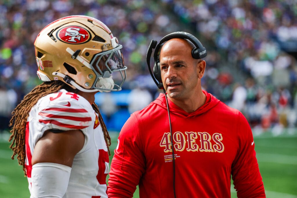 Potential Cardinals coaching target, San Francisco 49ers defensive coordinator Robert Saleh.
