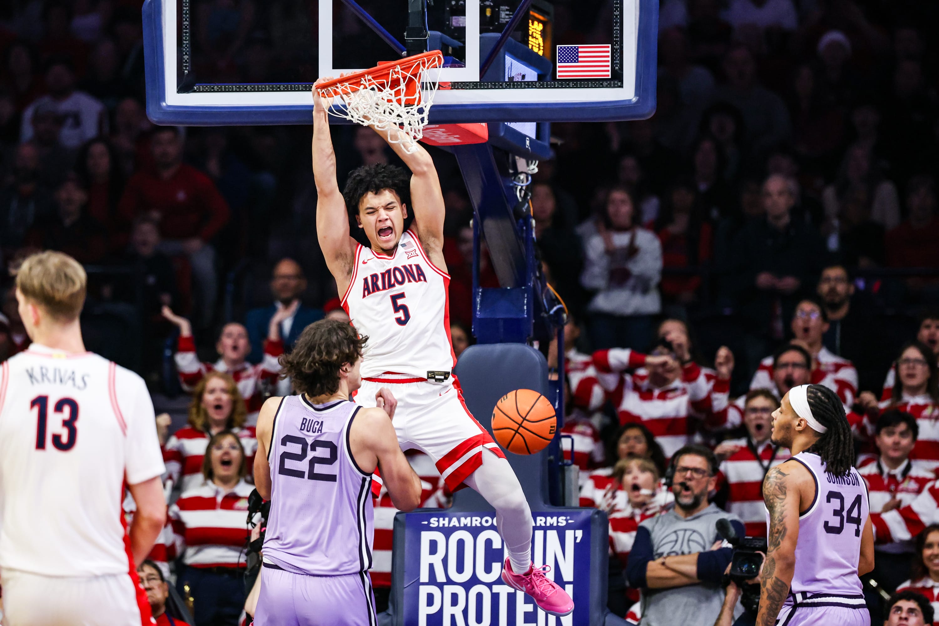 Arizona, led by Brayden Burries, toppled Kansas State by 25 points to move to 15-0 on the young season.