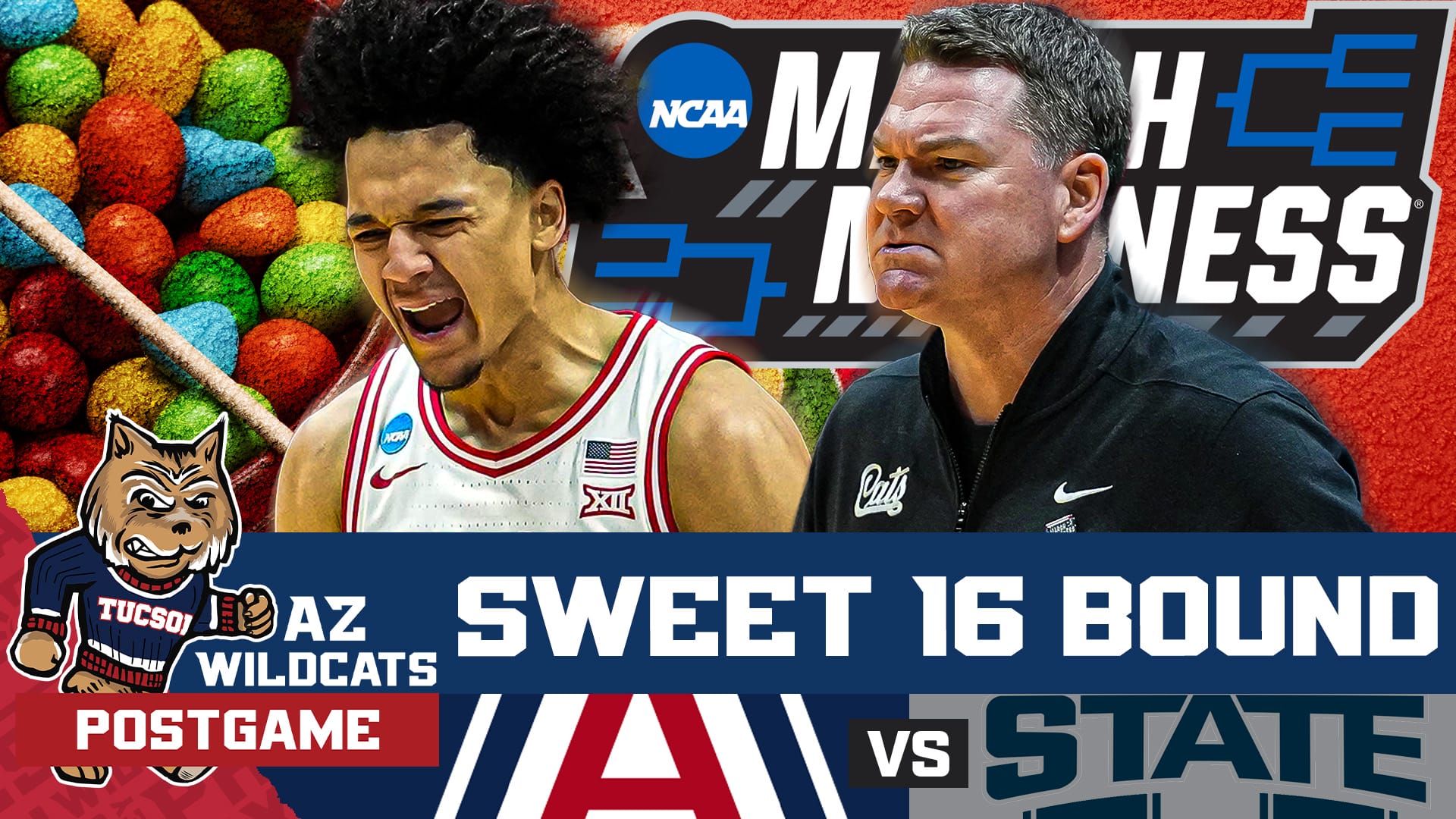 The Arizona Wildcats survived a HUGE push from Utah State to take home the win and advance to the Sweet Sixteen for the 4th time in 5 years under Tommy Lloyd. Arizona did NOT play their best game in this game against Utah State but were still able to weather the storm and pull out the win.