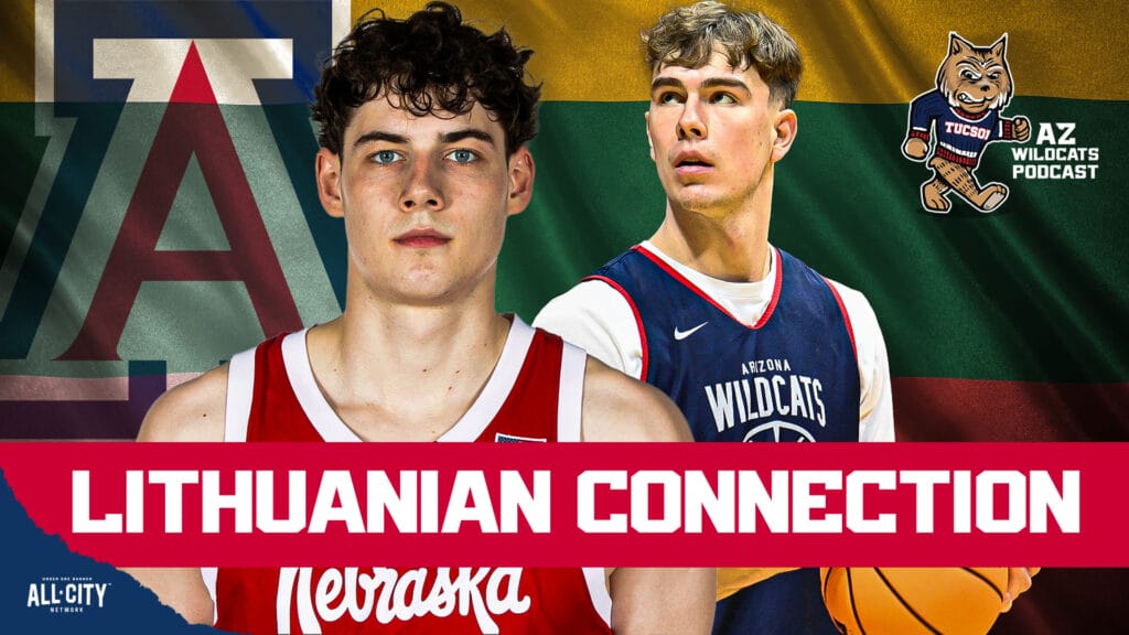 The Arizona Wildcats have landed Nebraska transfer Ugnius Jarusevicious. The 6’10 big man missed almost all of last season with a back injury. Jarusevicious is another Lithuanian wildcat, joining Motiejus Krivas. It seems he’s the bench big, what does that mean for the starting 4 man? PLUS! Koa Peat and Brayden Burries spend the week in Chicago for the NBA Combine. Join Damon Fairall and Kevin Thomas on the AZ Wildcats Podcast!