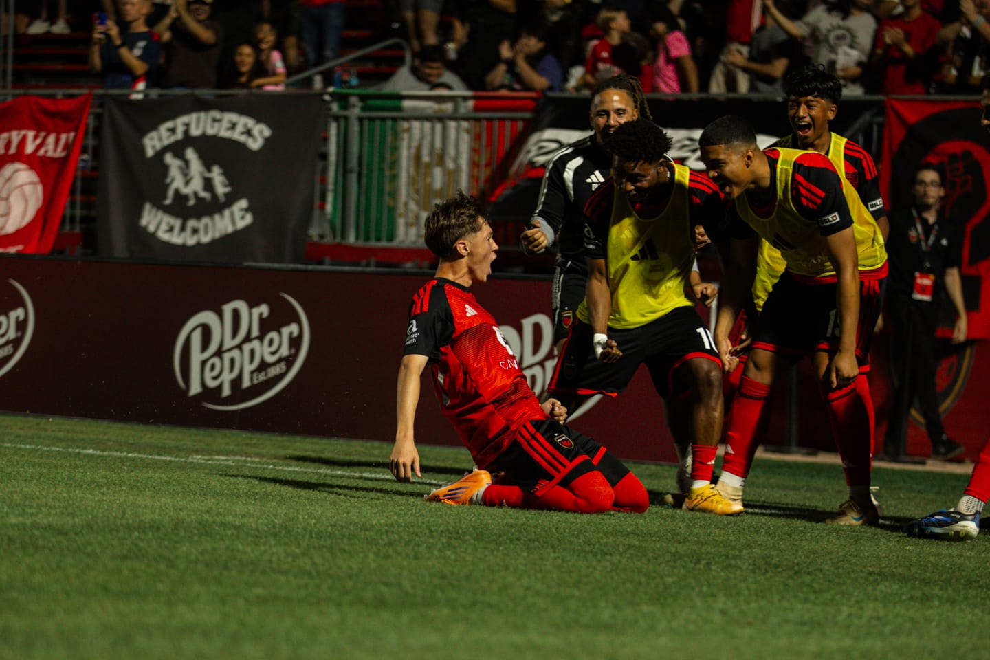 Eziah Ramirez celebrates scoring his first goal for Phoenix Rising