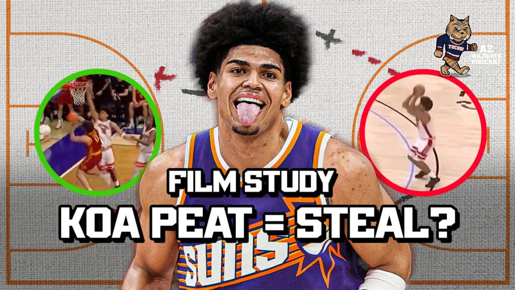 The Phoenix Suns selected Koa Peat with the last pick of the first round in the NBA draft. Peat’s stock fell right to the hometown team as he was able to stay in his hometown near Phoenix. Will Peat be effective for the Suns next season despite his lack of offensive pop? Will his physicality be his calling card? What about his defense? Kevin Thomas (@kevoposts) of the AZ Wildcats Podcast breakdown what Peat brings to the Suns and how he will be able to impact winning despite some of his deficiencies.