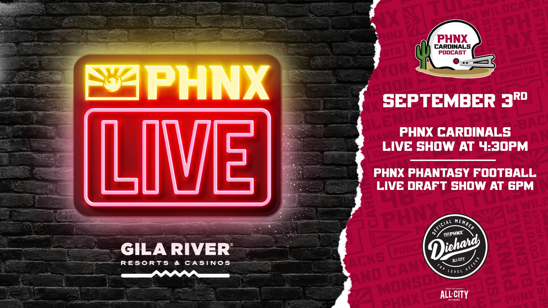 PHNX Cardinals LIVE SHOW and PHantasy Draft at Gila River