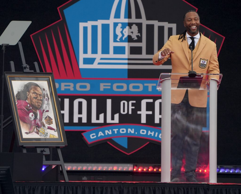 2026 08 08T221603Z 1457751600 MT1USATODAY29544601 RTRMADP 3 FORMER NFL PLAYER LARRY FITZGERALD SPEAKS AFTER UNVEILING