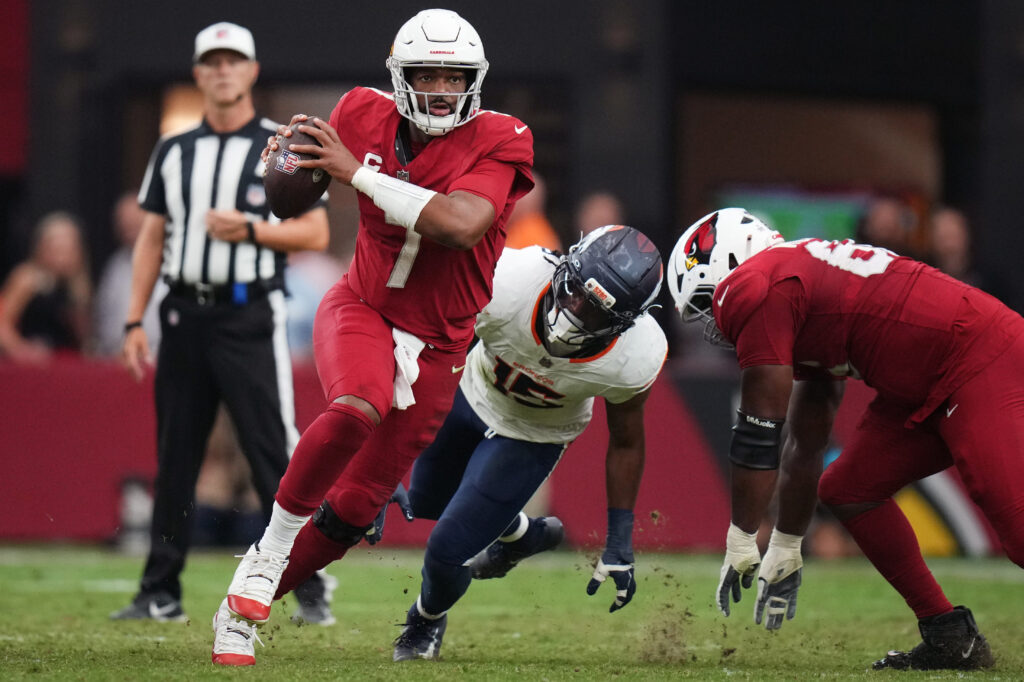 2026 10 26T025459Z 1667462456 MT1USATODAY30188600 RTRMADP 3 ARIZONA CARDINALS QUARTERBACK JACOBY BRISSETT 7 ESCAPES