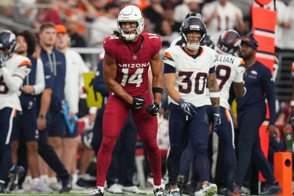 2026 10 26T034157Z 1505713400 MT1USATODAY30188736 RTRMADP 3 ARIZONA CARDINALS RECEIVER MICHAEL WILSON 14 CELEBRATES A