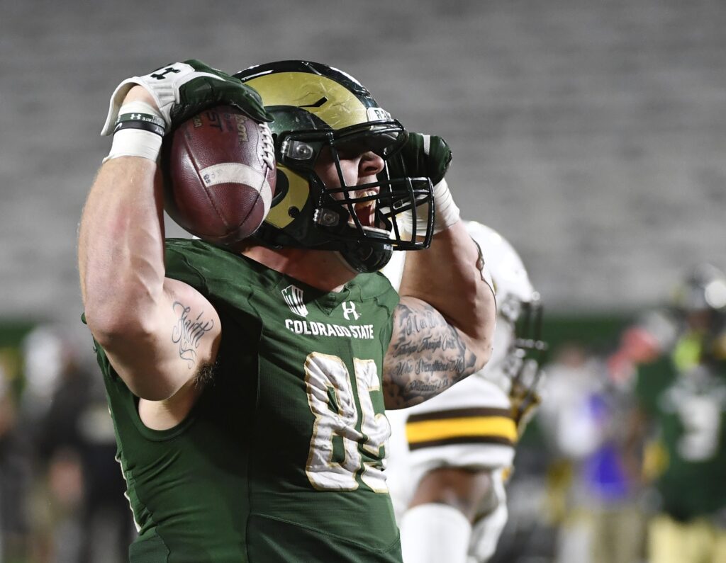 Trey McBride on the decision to return to CSU, being the biggest trash talker in the Mountain West, and the culture being established by Steve Addazio