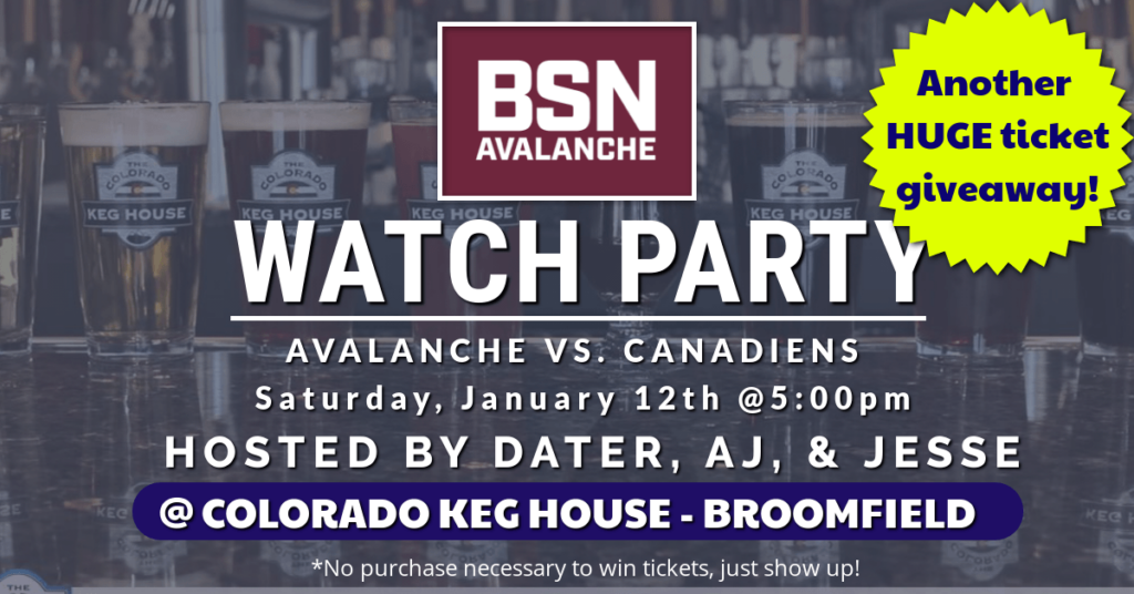 BSN Avalanche Watch Party on Saturday