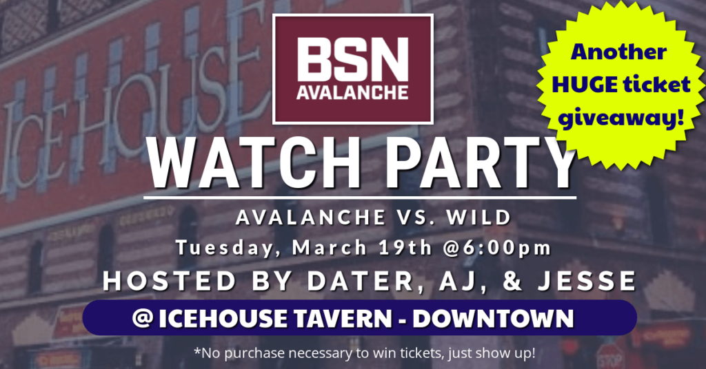 BSN Avalanche Watch Party on Tuesday