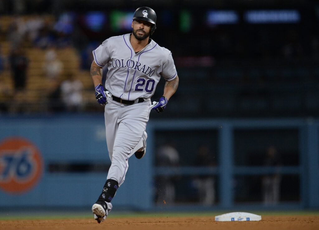 Desmond pitches in Rockies lopsided loss to Dodgers