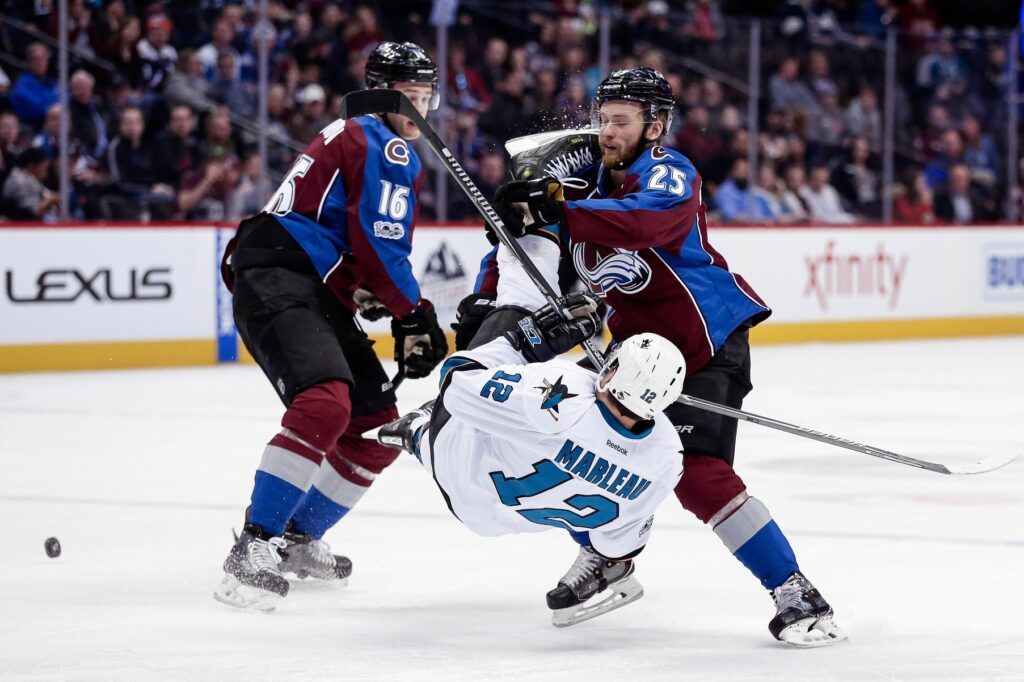 Marleau kicks Avs in face with four-goal third period