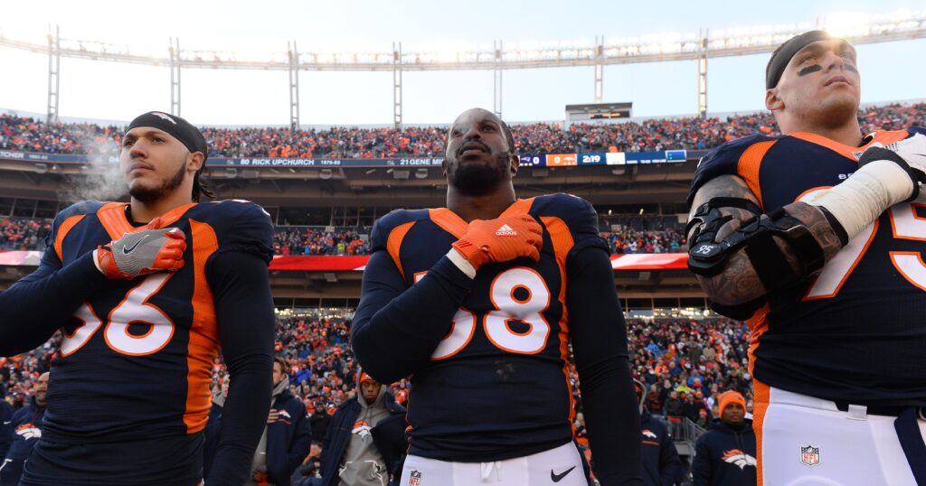 Broncos shed light on decision to stand for National Anthem