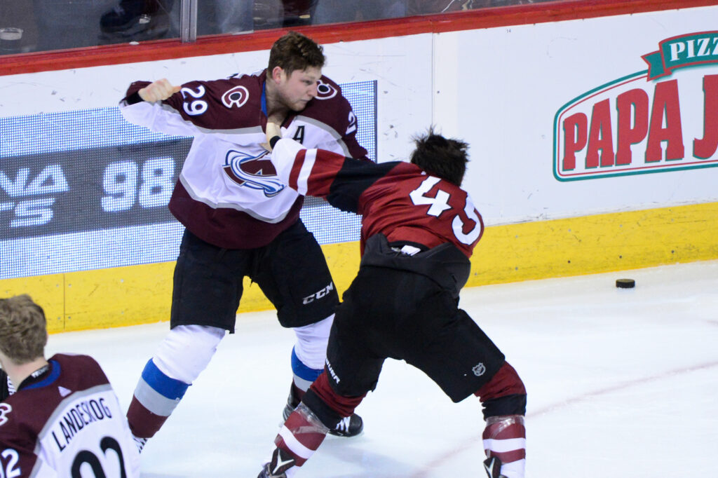 Fists, fury fly in 6-2 Avs victory over Arizona