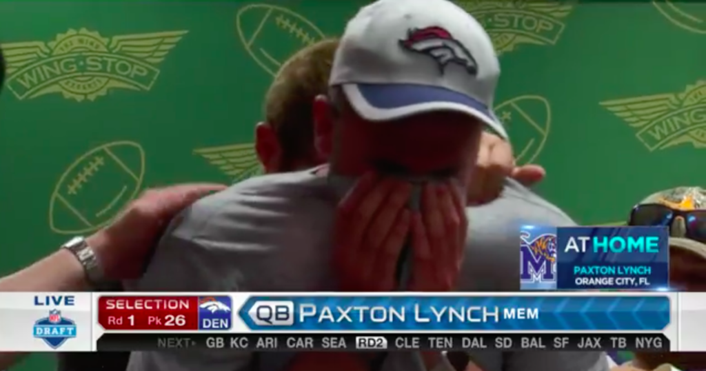 WATCH: Paxton Lynch brought to tears as Broncos select him in the first round