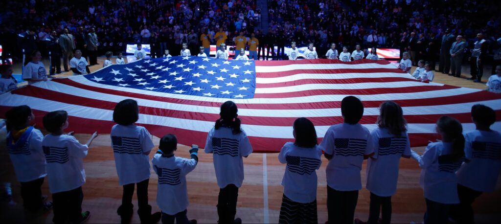 Nuggets, Lakers players lock arms during national anthem