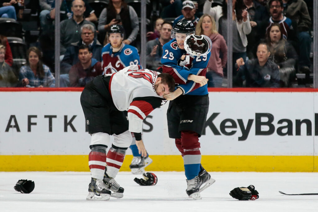 Avs beat Coyotes in slug-fest, move into Wild Card spot