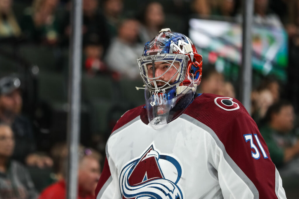 Philipp Grubauer trying to get used to new NHL goalie chest protectors