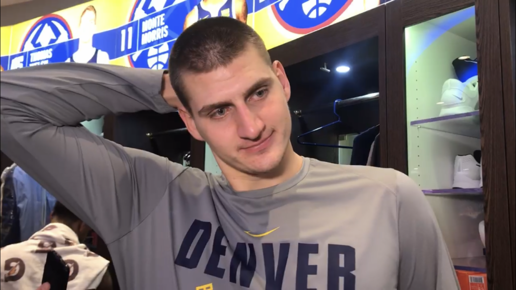 WATCH: Nikola Jokic reacts to getting MVP chants at Pepsi Center