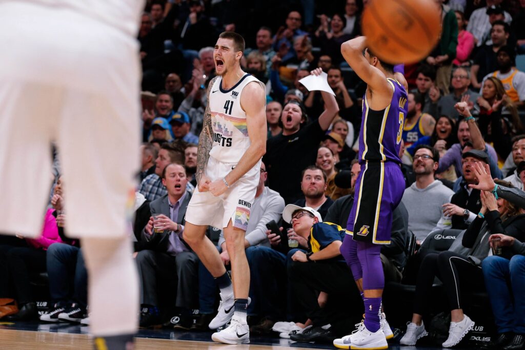 Down two starters, Nuggets still wax Lakers at home